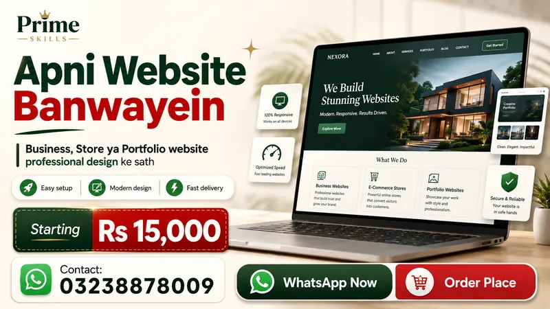 Apni website banwaye