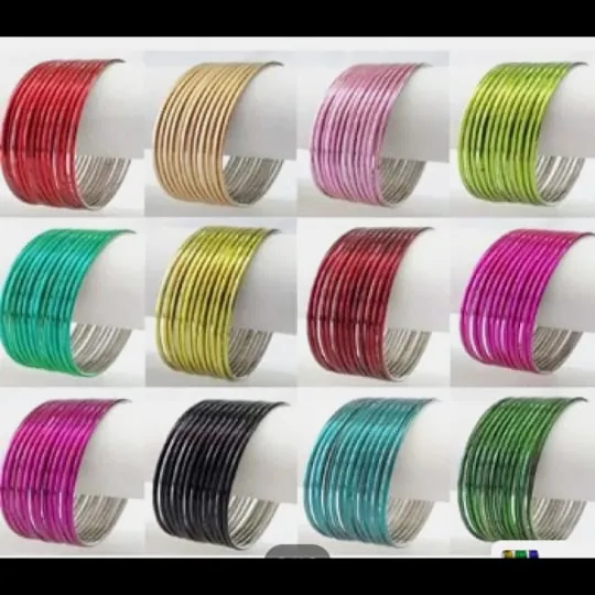 Waterproof Metal Bangles Set - 1 Dozen Vibrant Daily Wear Bangles - Set 1