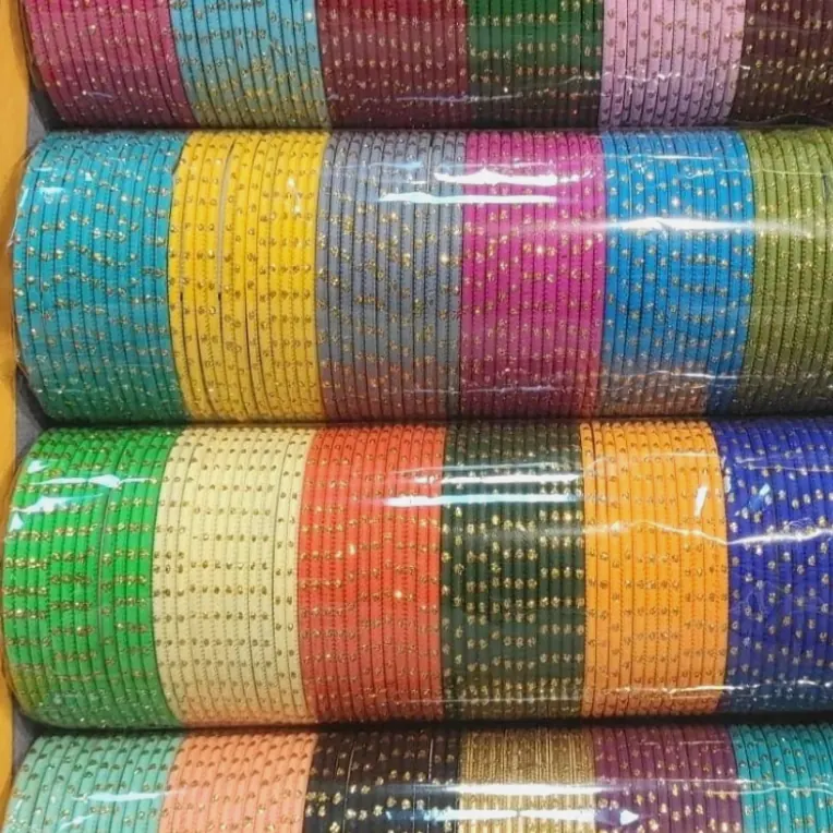 Waterproof Metal Bangles Set - 1 Dozen Vibrant Daily Wear Bangles - Set 3