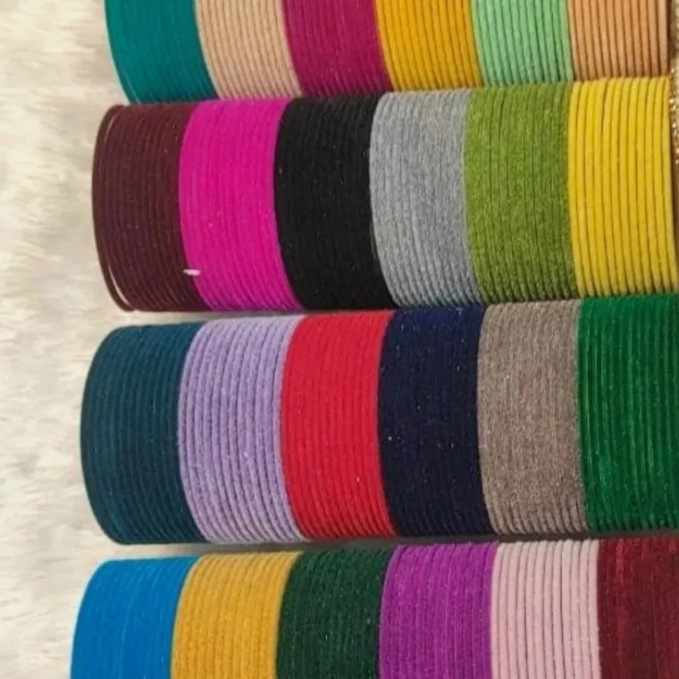 Waterproof Metal velvet Bangles Set - 1 Dozen Vibrant Daily Wear Bangles - Set 4