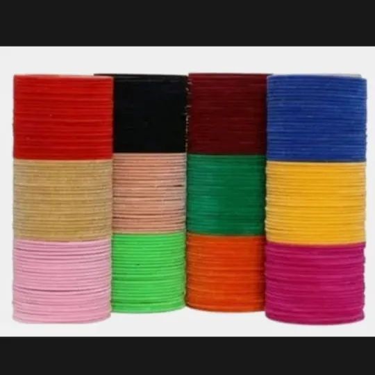 Higher velvety Metal Bangles Set - 1 Dozen Vibrant Daily Wear Bangles - Set 8