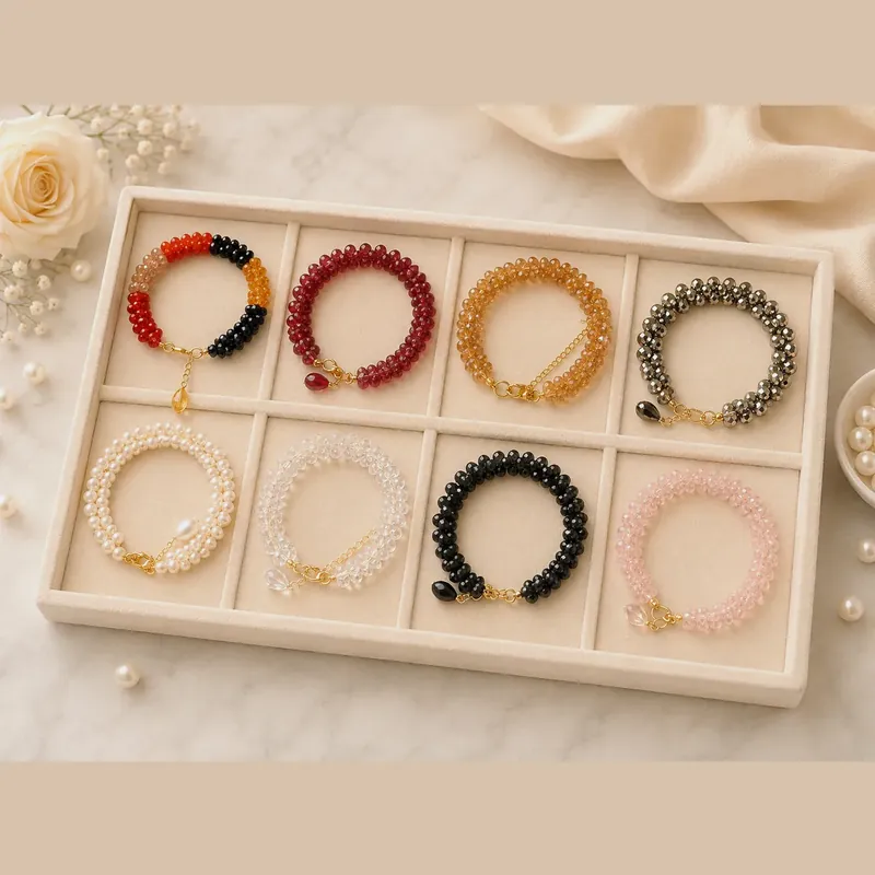 Crystal Beaded Charm Bracelet - Elegant Jewellery Collection