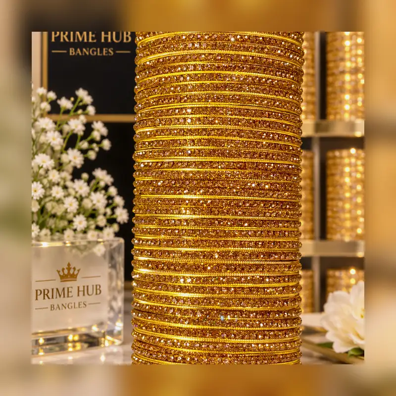 Golden Metal Bangles Pack - 3 Dozen Wholesale Set - Set 1
