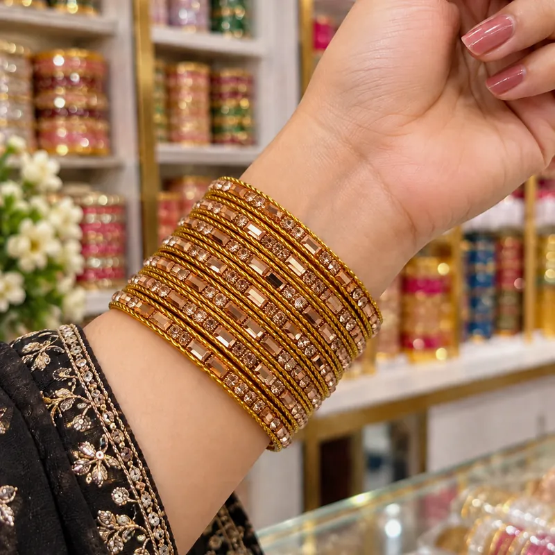 New Fancy Metal One Darjan Metal Bangles - Set 7