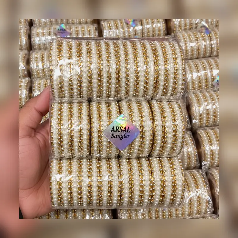Kids Pearl Chain Bangles Wholesale Pack - 6 Set Deal - Set 1