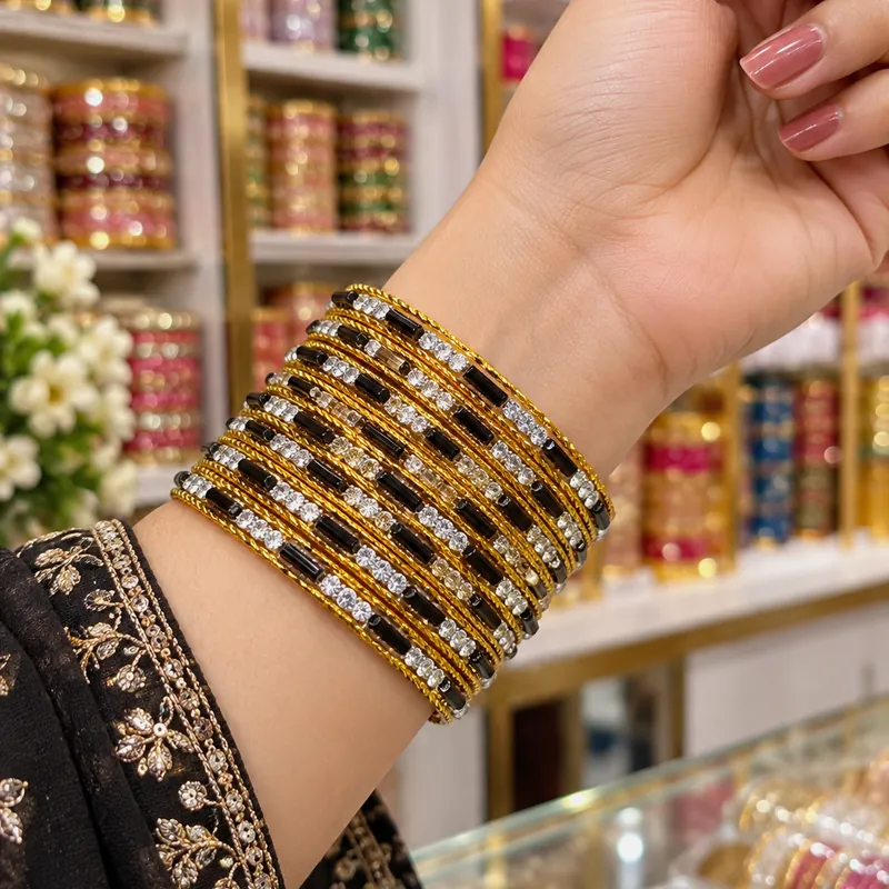 New Fancy Metal One Darjan Metal Bangles - Set 8