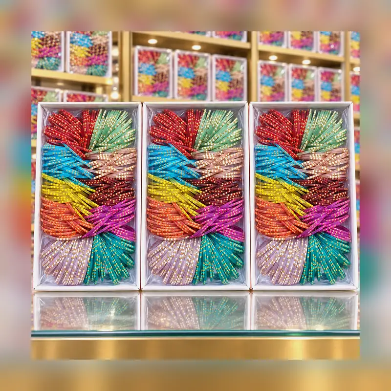 Pack Of 3 Boxes Glass Jelly Bangles - Wholesale Partywear Deal - Set 7