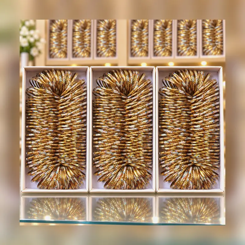 Pack of 3 Boxes Shimmer Glass Bangles - 60 Dozen Wholesale Deal - Set 5