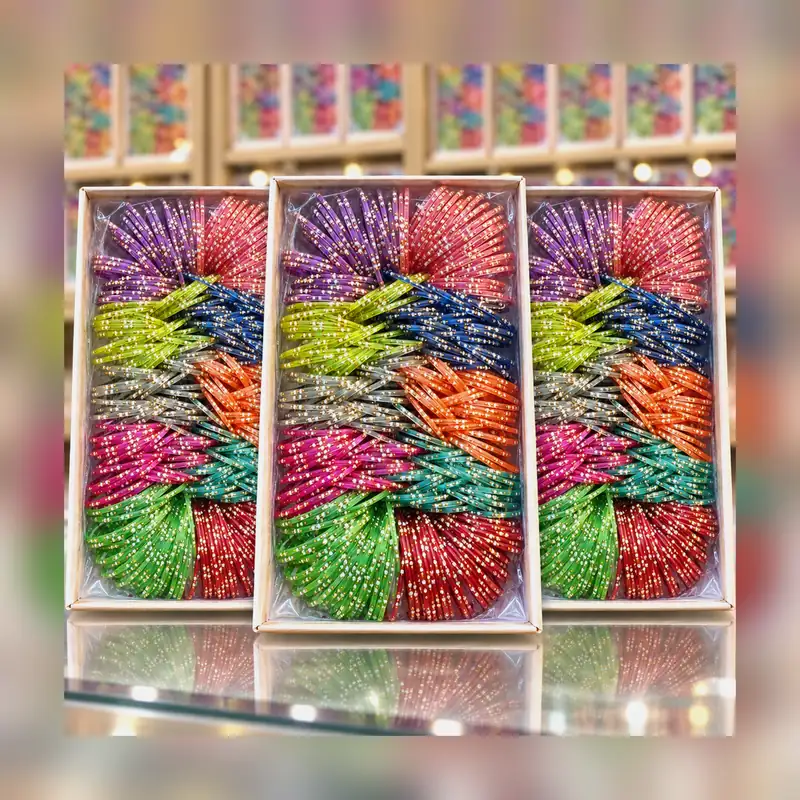 Pack Of 3 Boxes Glass Jelly Bangles - Wholesale Partywear Deal - Set 9
